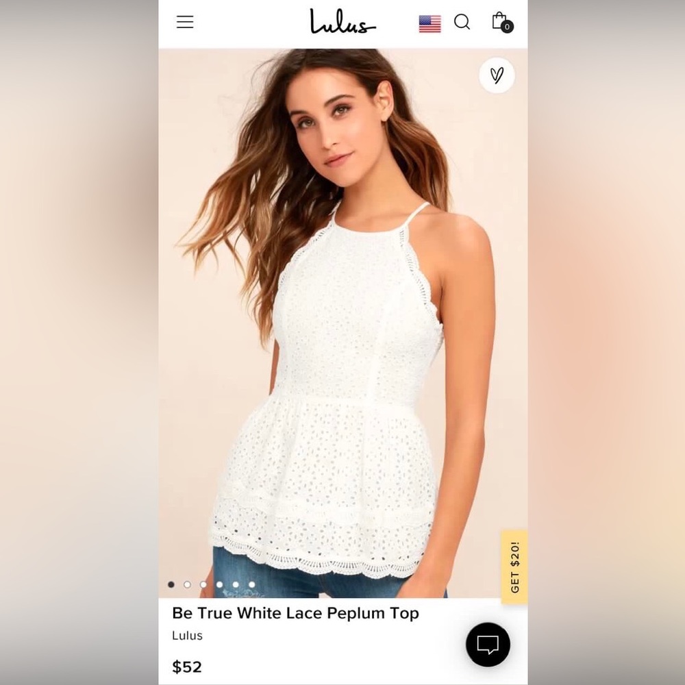 Lulus white eyelet tank